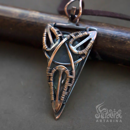 Book of shadows symbol, triskele triquetra pendant necklace