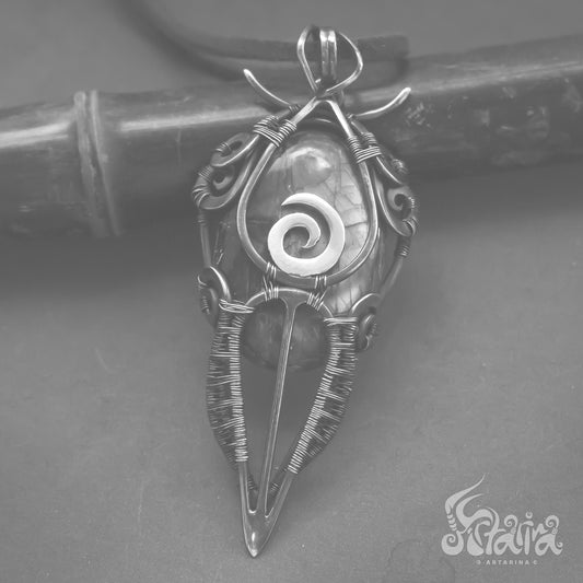 Zodiac necklace, crystal pendulum astrology mythology jewelry, empath protection shaman necklace