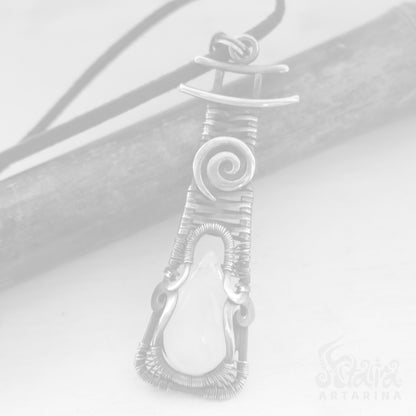 Astral protection amulet, spirit companion moonstone pendant, fidget necklace