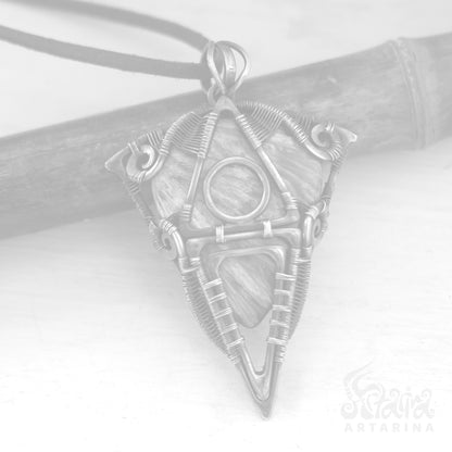 Sacred geometry gaia spiritual science necklace, spiritual geometry jewelry, seraphinite necklace