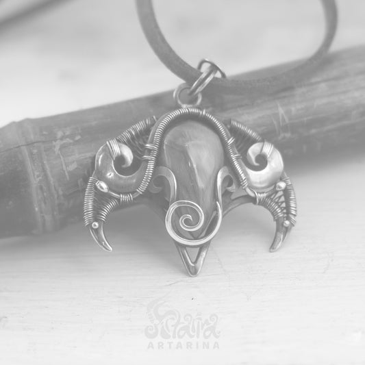 Tiger's eye ancient art wire wrapped necklace