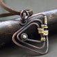 Primitive jewelry Copper triangle wire wrapped Boho pendant Hippie Ethnic Copper Pendant Necklace by Artarina