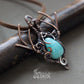 Druid fairy protection amulet pendant necklace made from copper with light blue amazonite stone
