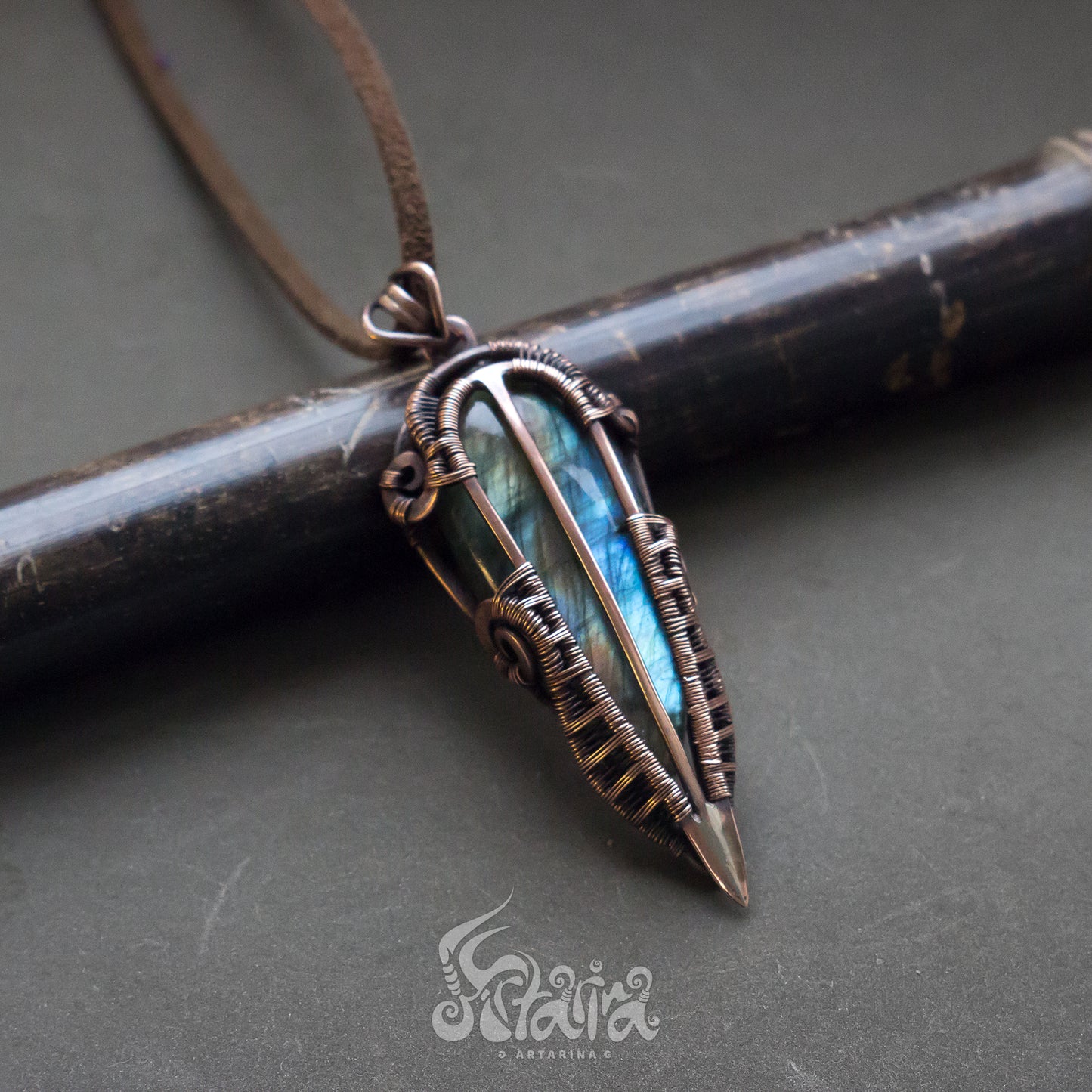 Wire wrapped pendant Crystal necklace Wirewrapp pendant Jewelry talisman Wirewrappingshop