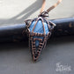 Copper wirework necklace with blue opal