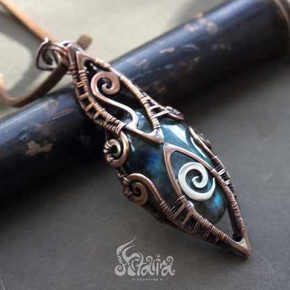 Wire Wrapped Pendant Copper Wire fairy Filigree Wire Wrap Pendant Handmade Bohemian Tribal Jewelry Beautiful Natural Round Gemstone Crystal Wire jewelry