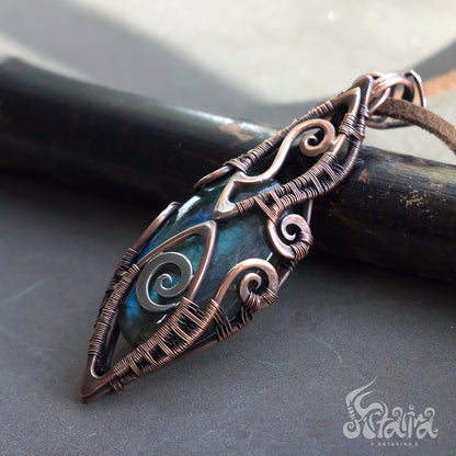 Wire Wrapped Pendant Copper Wire fairy Filigree Wire Wrap Pendant Handmade Bohemian Tribal Jewelry Beautiful Natural Round Gemstone Crystal Wire jewelry