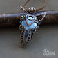 Wire wrapped pendant. Wirework blue opal stone necklace