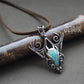 Bronze wire wrapped amazonite necklace Celtic viking jewelry designer vikings bronze wire necklace Fantasy elven jewellery