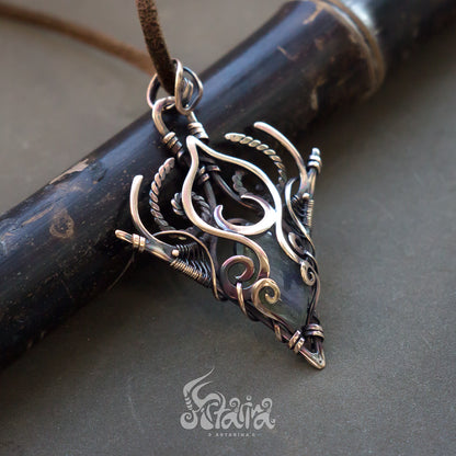 Bronze wire wrapped necklace Celtic viking jewelry designer vikings bronze wire necklace Energy spiritual jewelry