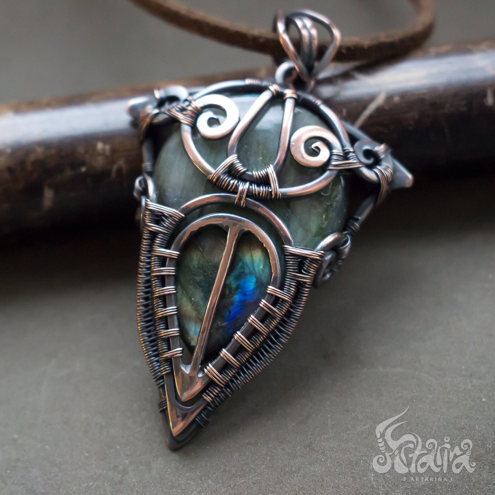 Wire wrapped deals stone pendant