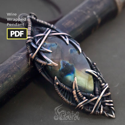 Wire wrapping PDF tutorial | Advanced diy wire jewelry | Complicated copper jewelry step by step solder and wrapping