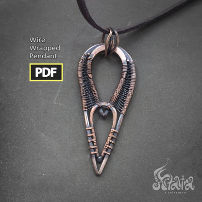 Simple wire wrapping PDF tutorial | Unique minimalist easy neckalce | Copper tutorial | Diy Artarina wire wrap | See DESCRIPTION BELOW