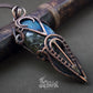 Mens heady Wire wrapped pendant | Copper wire wrap stone pendant | Blue labradorite carved stone man necklace | Rustic handcrafted jewelry
