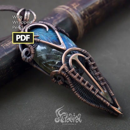 Wire wrapping necklace PDF tutorial | Step by step diy wire jewelry Artarina lesson | Advanced wire wrapping | See DESCRIPTION BELOW