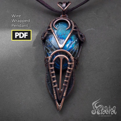 Wire wrapping necklace PDF tutorial | Step by step diy wire jewelry Artarina lesson | Advanced wire wrapping | See DESCRIPTION BELOW