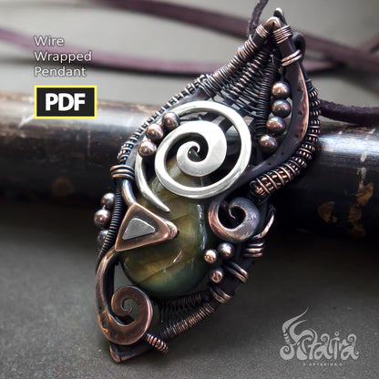 New Wire wrapping PDF tutorial | Diy wire jewelry Advanced | Unique jewelry design pdf step by step | Artarina 