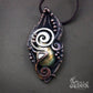Heady wire wrapped pendant | Unique copper and silver hand forged creative jewelry | Complex design jewelry