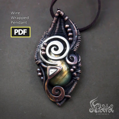 New Wire wrapping PDF tutorial | Diy wire jewelry Advanced | Unique jewelry design pdf step by step | Artarina 