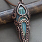 Amulet metaphysical spiritual copper unique green long labradorite necklace