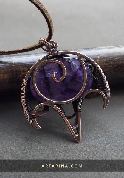 Back side of amethyst necklace