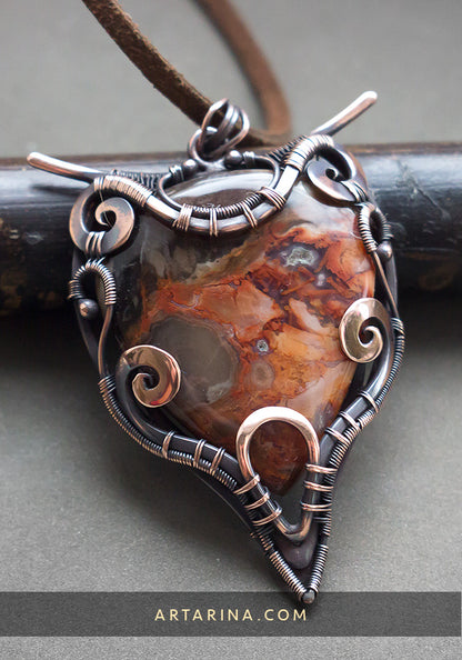 Petrified wood necklace