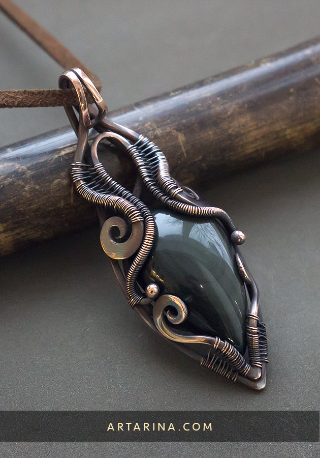 Obsidian handcrafted necklace