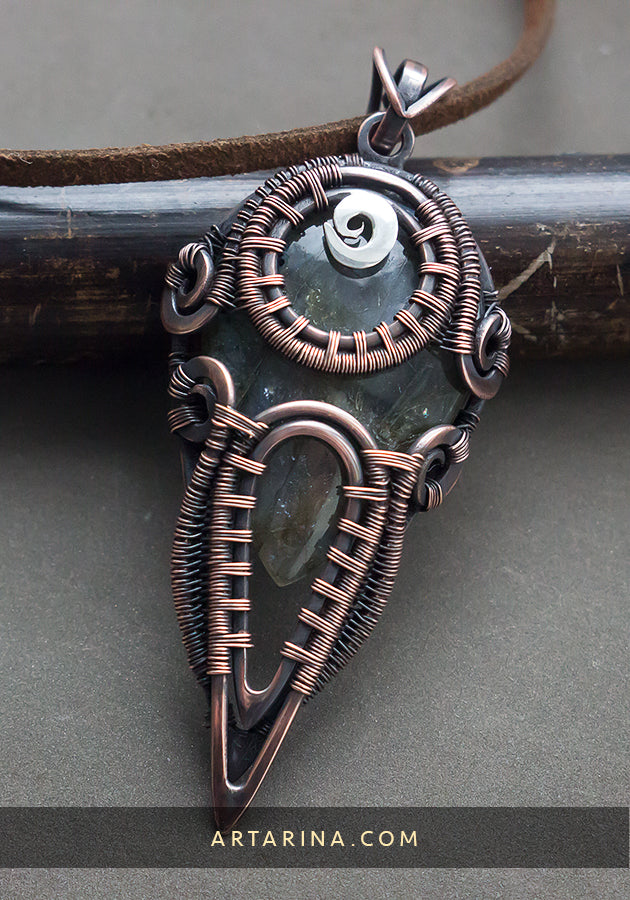 Alchemy necklace. Shaman copper amulet
