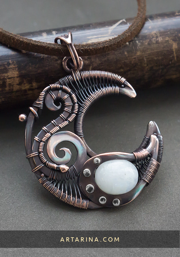moonstone moon pendant
