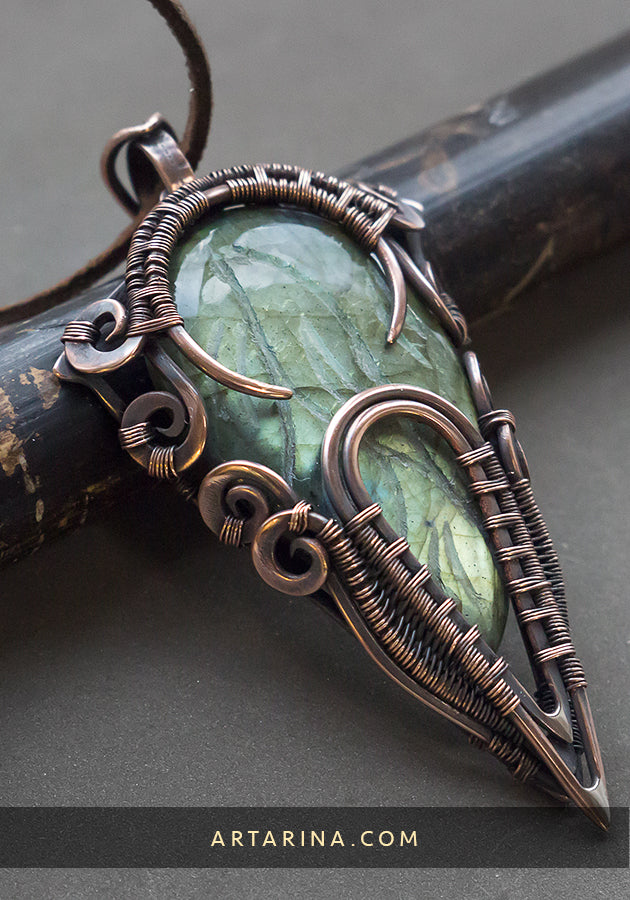 copper pagan shamanic necklace jewelry