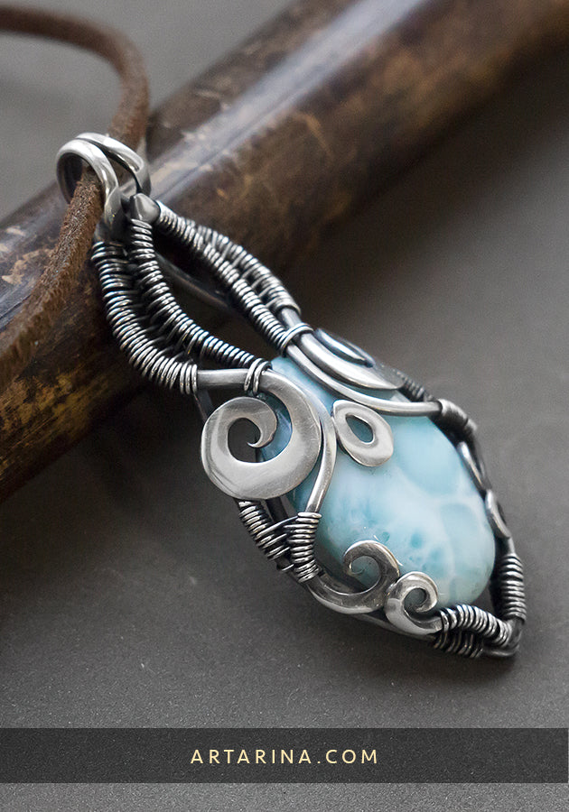 larimar wire wrapped
