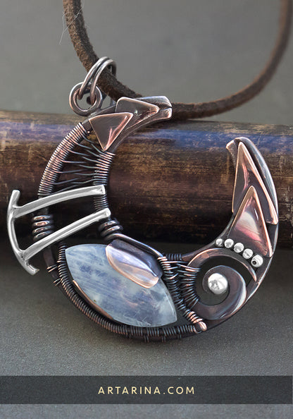 Mixed metal moonstone necklace