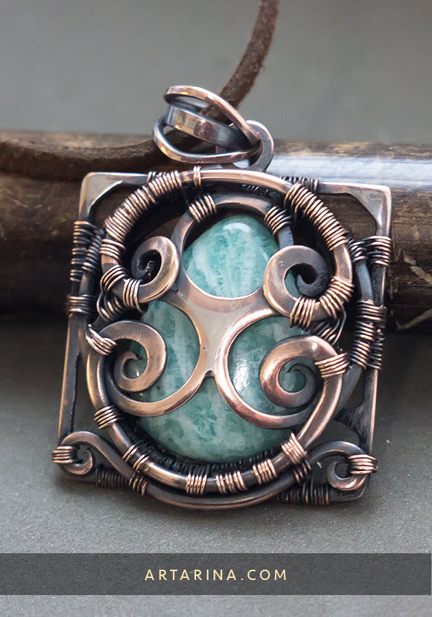 Amazonite crystal fantasy necklace pendant