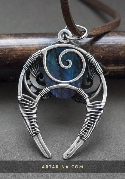 selene necklace, venus jewelry, moon goddess pendant