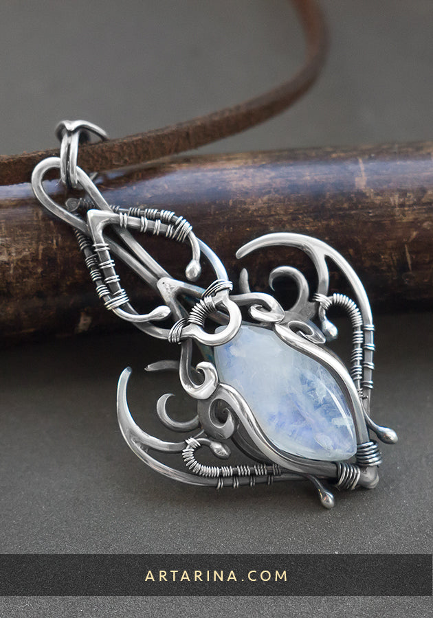 Fantasy magic silver moonstone jewelry