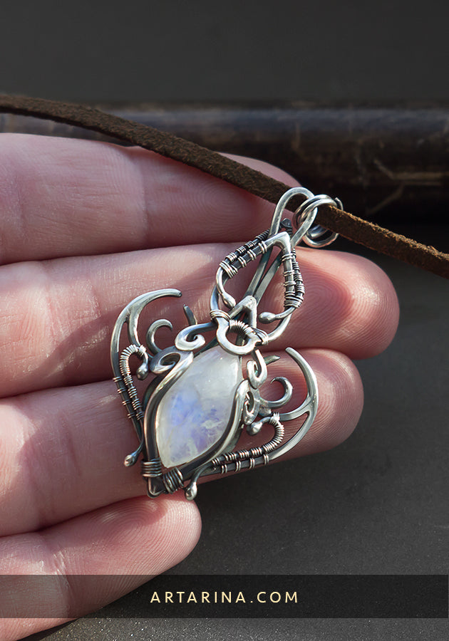 Handcrafted silver wire pendant