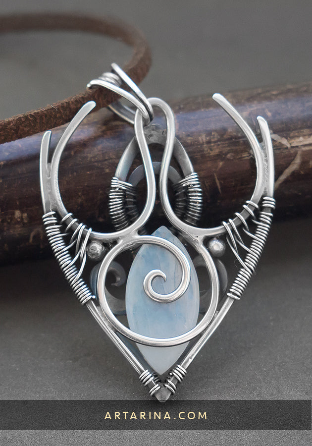 sterling silver elven moonstone necklace