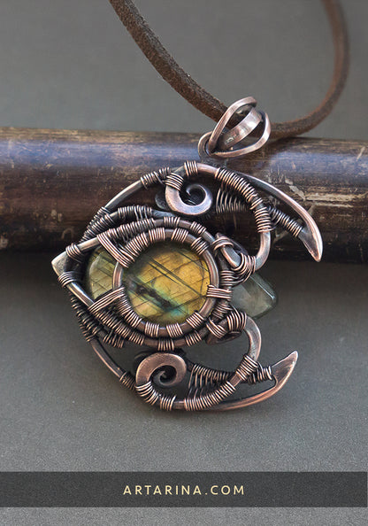 Shiny yellow orange labradorite jewelry