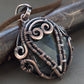 Copper wire wrapped necklace pendant