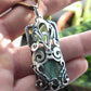 Sterling silver wire wrapped mayah inca aztec pendant necklace