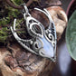Silver moonstone elven necklace