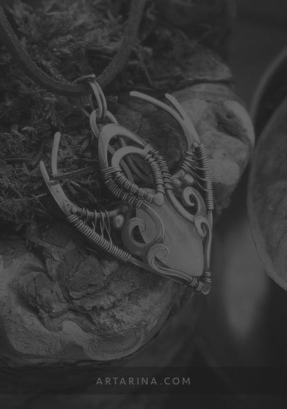 Fantasy elven moonstone pendant