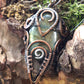 Golden green stone labradorite necklace pendant