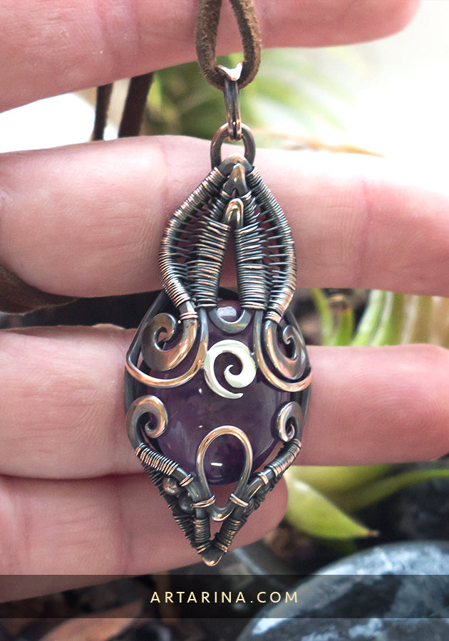 Purple stone amethyst necklace pendant