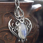 Elven fantasy moonstone silver necklace pendant