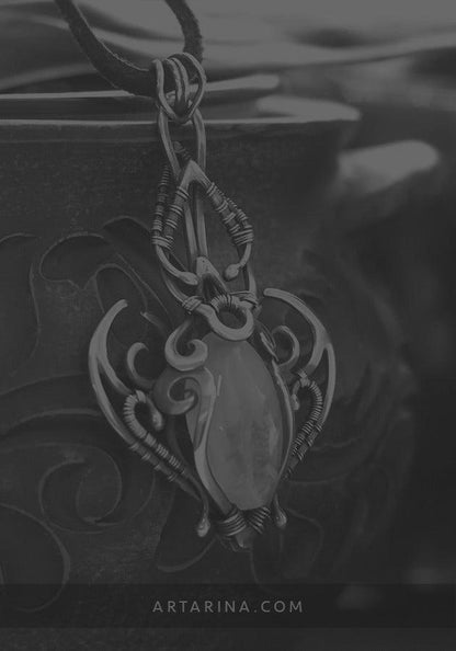 Moonstone silver necklace