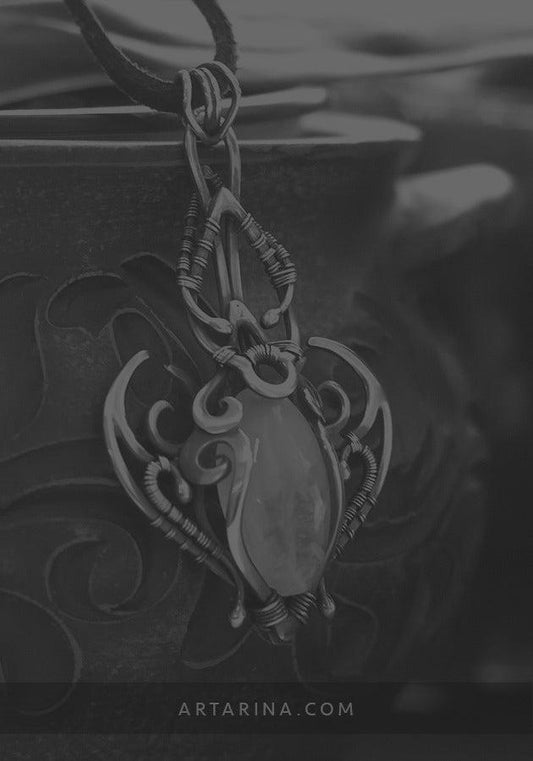 Moonstone silver necklace