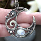 Silver pendant wire wrapped moon necklace