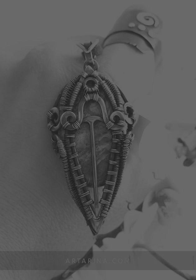 Petrified wood necklace