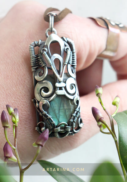 Wire wrapped gemstone silver